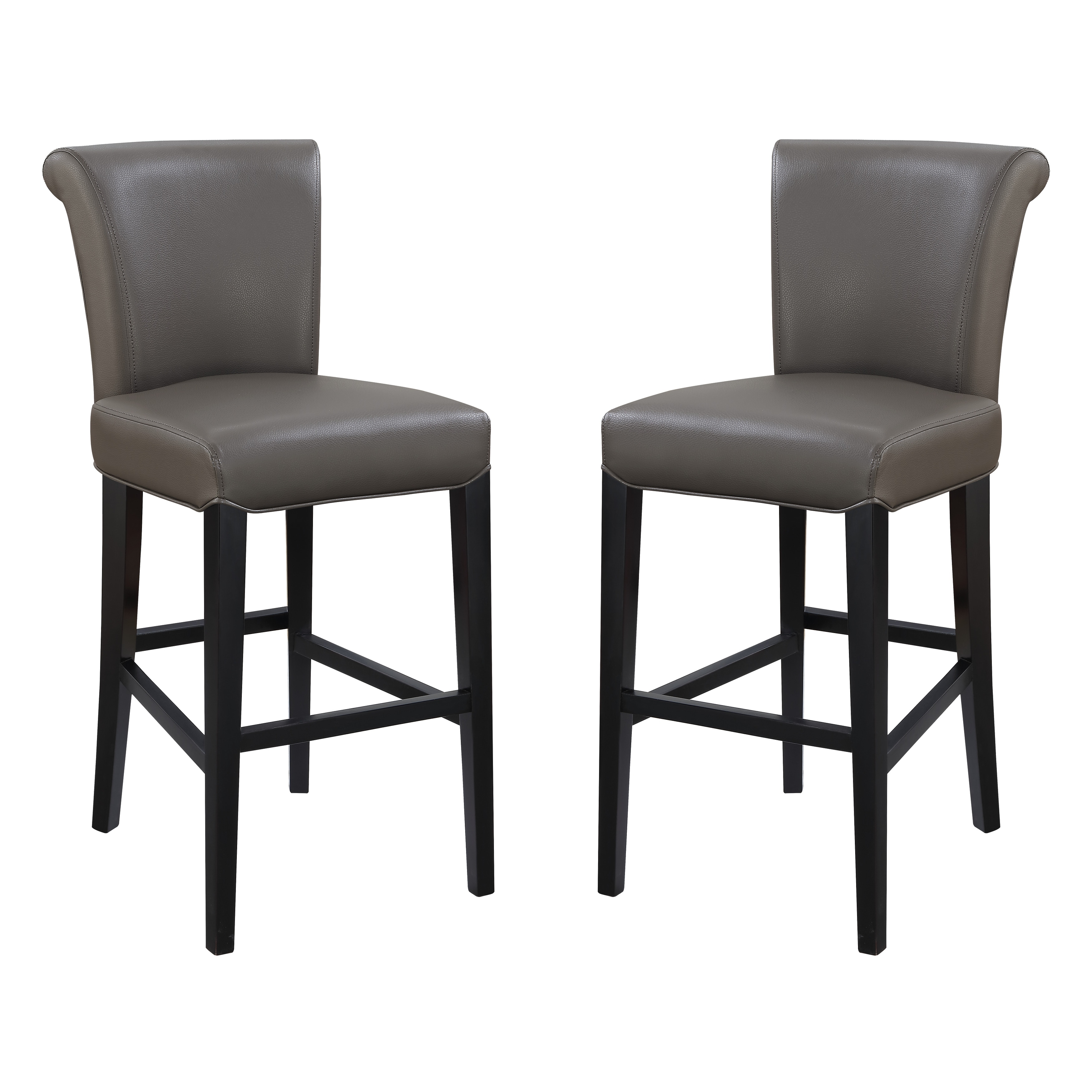 Copper Grove Fenua 30 Inch Faux Leather Curved Back Bar Stools Set Of 2 Overstock 20351578