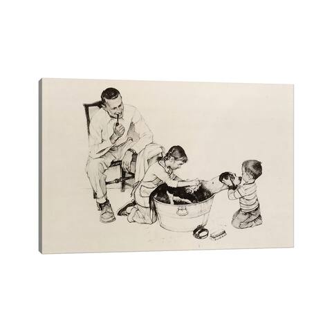 iCanvas "Dog's Bath" by Norman Rockwell Canvas Print