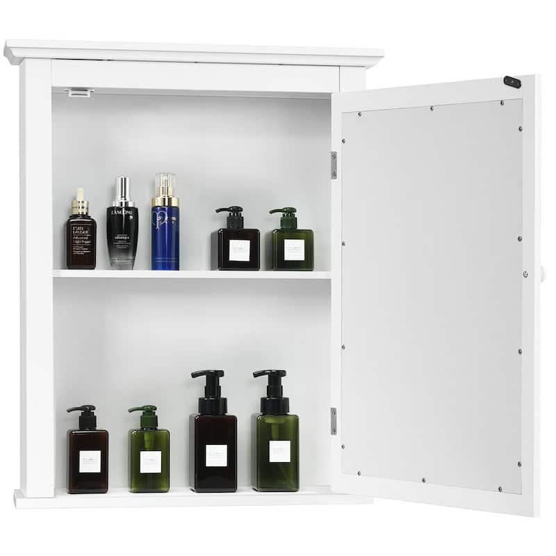 Gymax Bathroom Mirror Cabinet Wall Mounted Adjustable Shelf Medicine - See Details