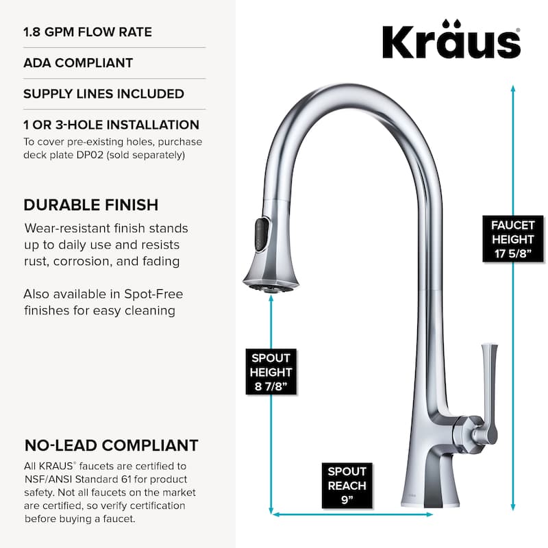 KRAUS Savan 2-Function Single Handle Pull Down Kitchen Faucet