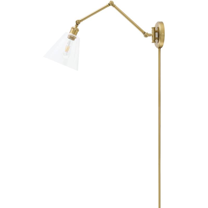 Livabliss Malinao Traditional Wall Sconce - 8"L x 31"W x 8"H - Brass/Clear