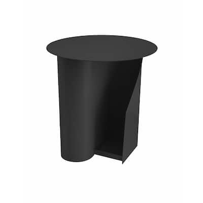 18 in. Black Round Metal End Table, Sturdy Build End Side Table for Living Rooms