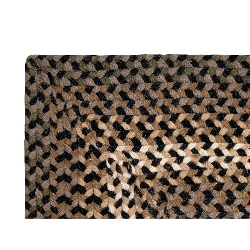 Better Trends Woodbridge Braid 100% Wool Stain Resistant, Double Sided Reversible Oval Indoor Area Utility Rug