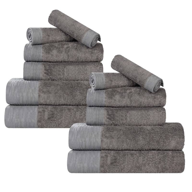 Superior Sierra Rayon From Bamboo Cotton Blend 12 Piece Bathroom Towel Set
