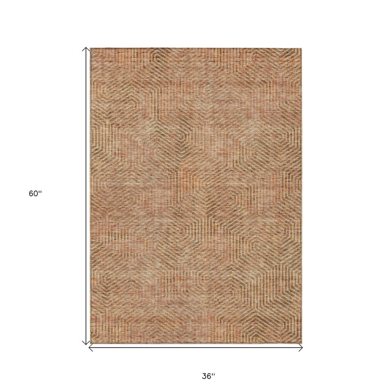 HomeRoots Geometric Transitional Rectangle Outdoor Rug