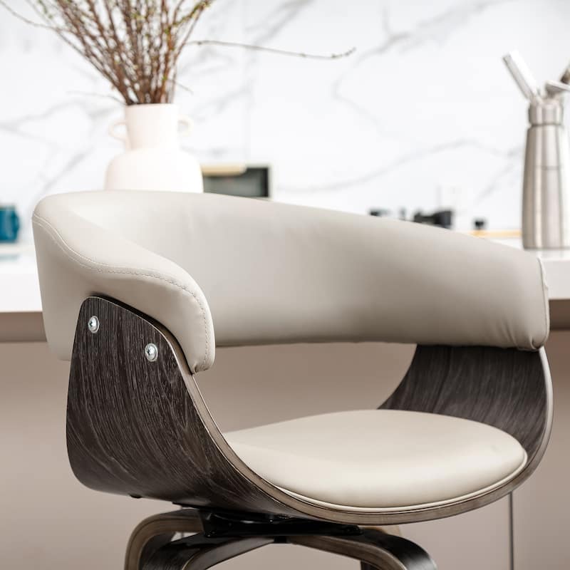 Glitzhome Set of 2 or 4 Modern Counter & Bar Height Wooden Swivel Bar Stools