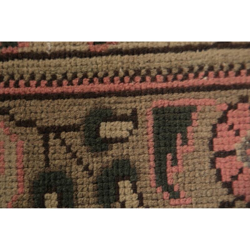 Pink & Beige Floral Tabriz Persian Foyer Rug Handmade Wool Carpet - 3'3"x 4'10"
