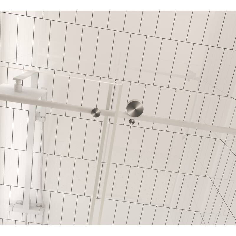 GDFStudio - Callum Frameless Sliding Shower Door for Modern Bathroom Layouts - Frameless shower door 60 "W x 60" H