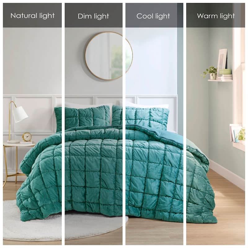 Intelligent Design Velvet Dream Puff 3 Piece Comforter Set