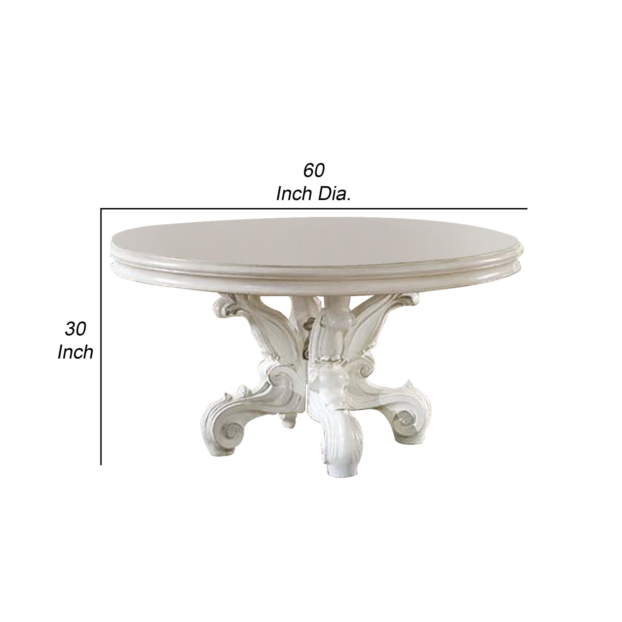 60 inch round white shop pedestal dining table