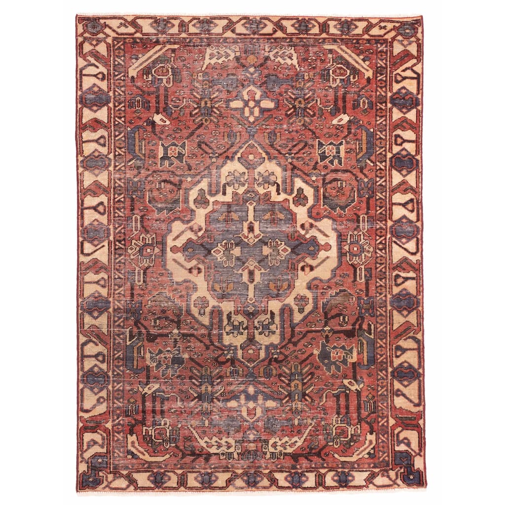 ECARPETGALLERY Hand-knotted Antalya Vintage Dark Copper Wool Rug - 4'8 x 6'5