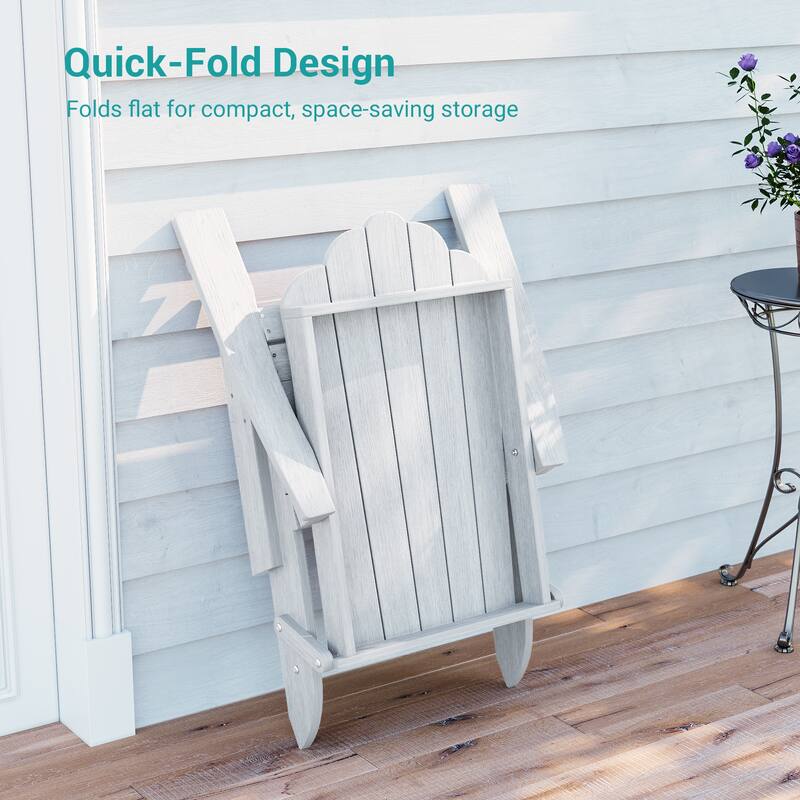 Foldable HDPE Adirondack Chair All-Weather W/ Cup Holder