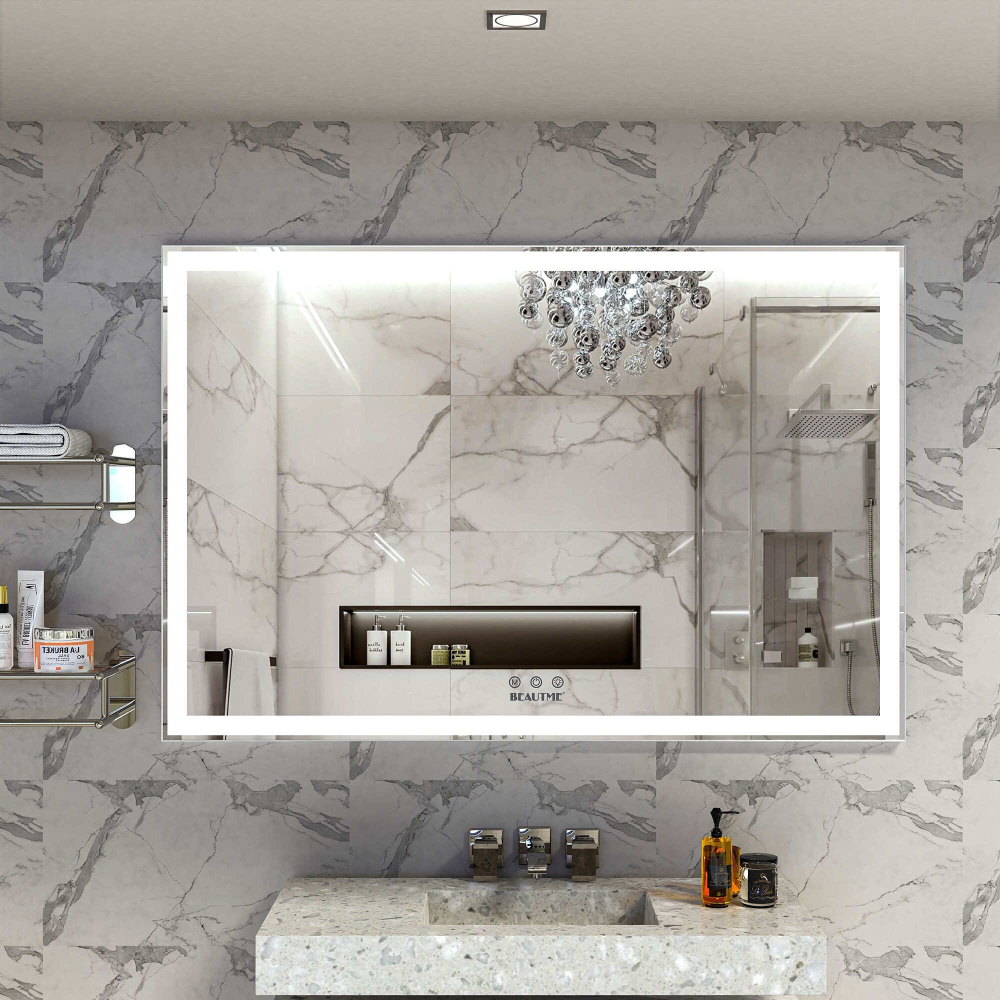 Large led vanity store mirror