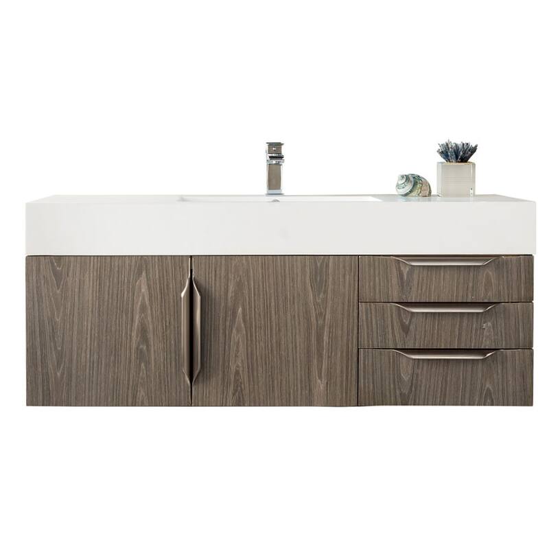James Martin Vanities Mercer Island 48" Single Vanity, Ash Gray with Brushed Nickel Hardware