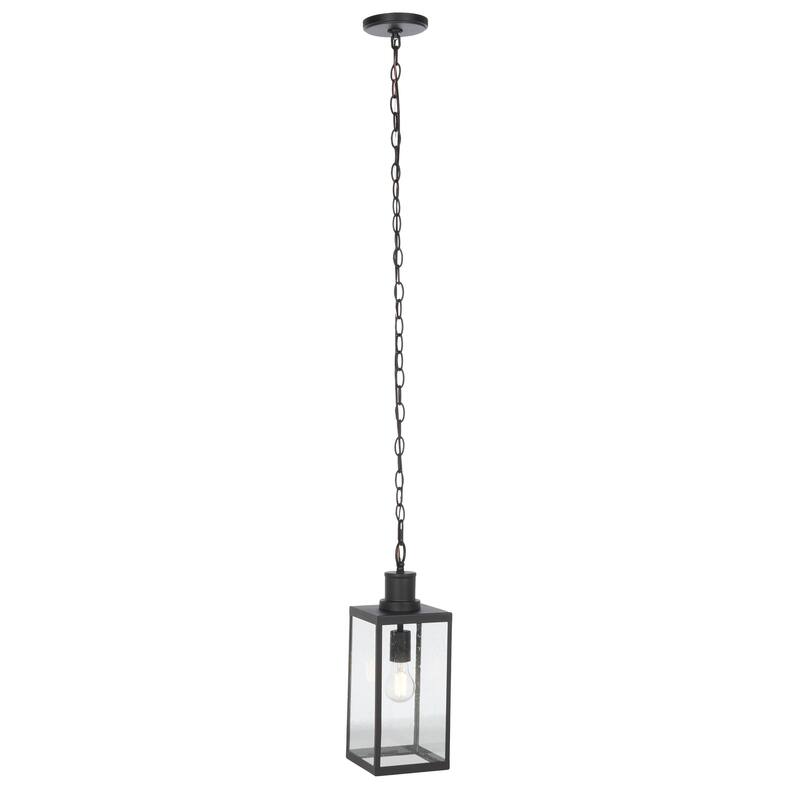 SAFAVIEH Lighting Aagot 6" Modern & Contemporary Outdoor Pendant - 6" W x 6" D x 17" H - Black - 6Wx6Dx17H