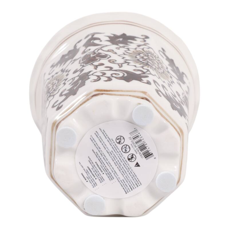 Modern Chinoiserie Ceramic Candle - Jasmine Scented Candle - 5.0"