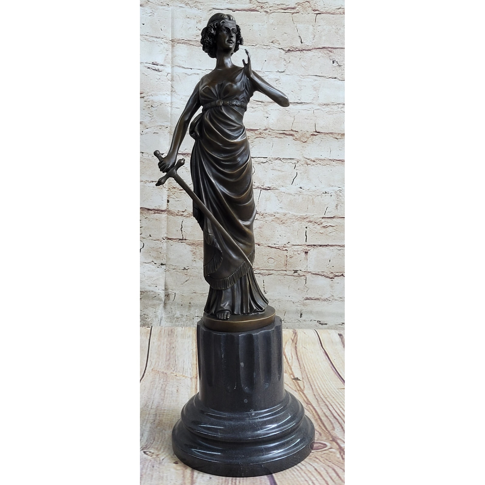 Bronze Statue Ancient Rome Greek Soldier Warrior Marble Sculpture Figurine Art