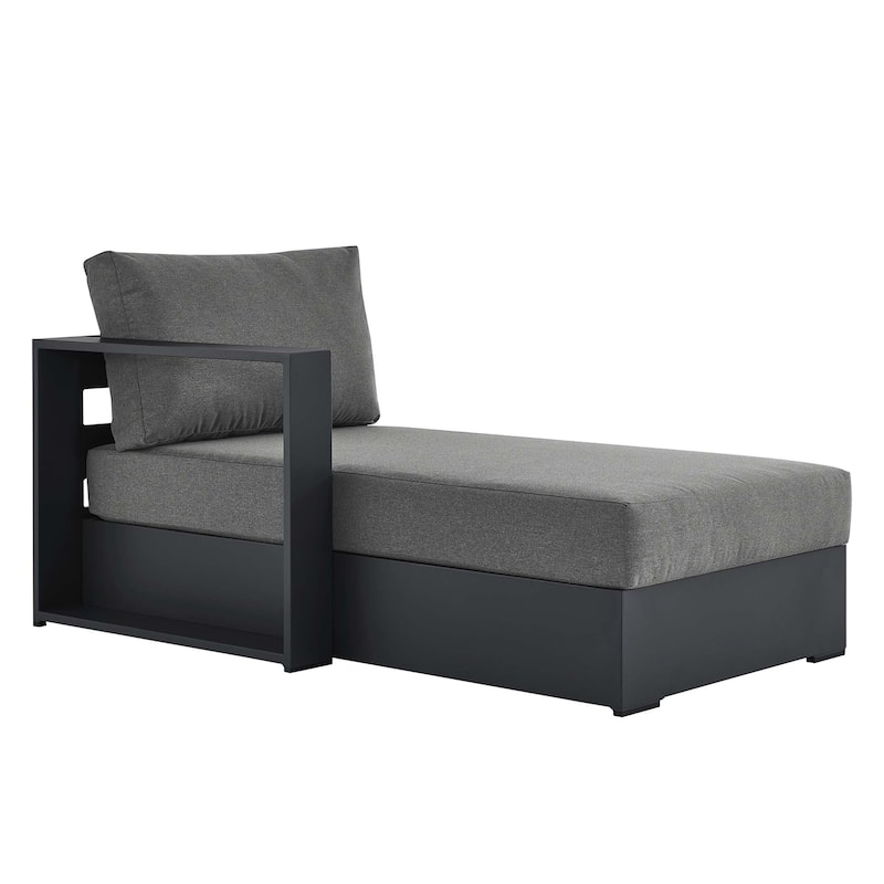 Tahoe Patio Aluminum Modular Left-Facing Chaise Lounge - Gray Charcoal
