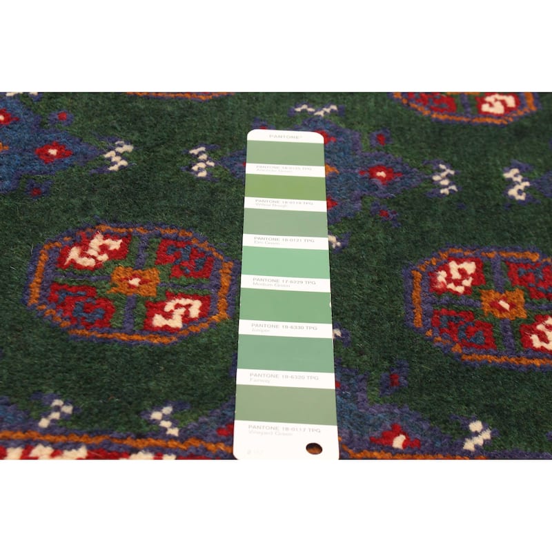 ECARPETGALLERY Hand-knotted Afghan Dark Green Wool Rug - 3'3 x 4'7