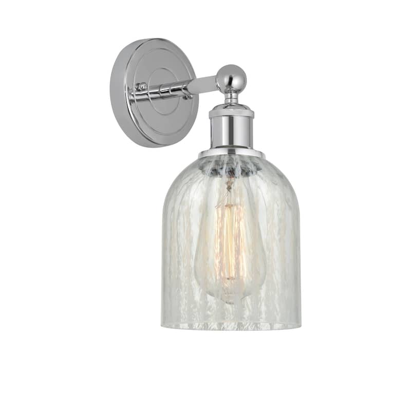 Innovations Lighting 616-1W-12-5 Caledonia Sconce Caledonia 12" Tall - Polished Chrome / Mouchette