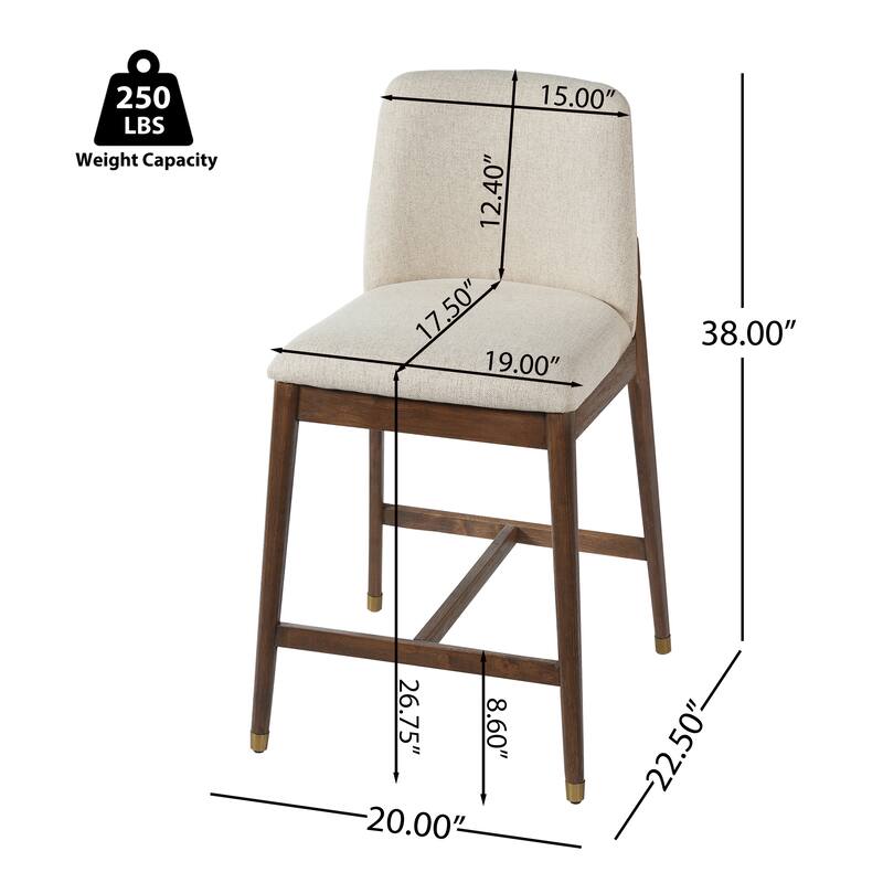 Christopher Knight Home - Clara Modern Wooden Upholstered Counter Stool