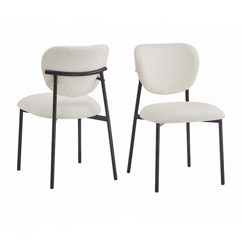 Upholstered Dining Chairs With Metal Legs (Set of 2)