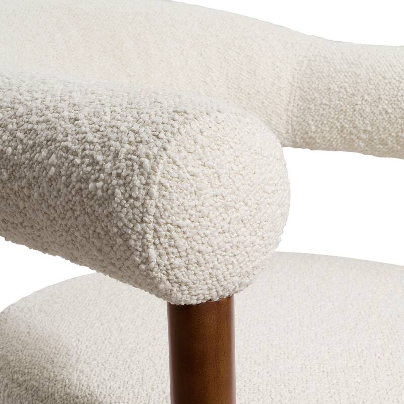 Art Leon Mid Century Modern Upholstered Dining Chair, Open-Back Accent Chair Set of 2