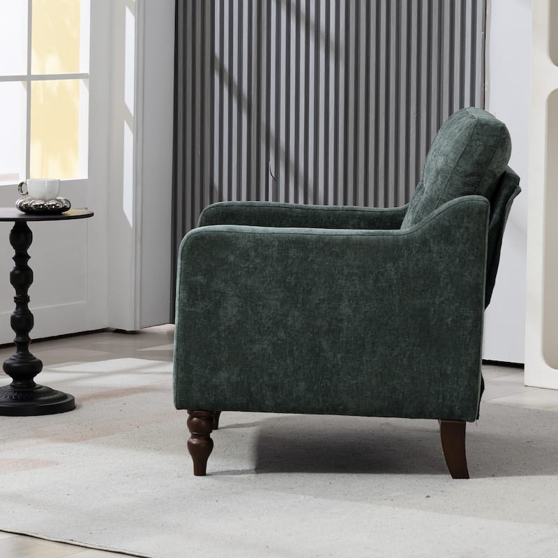 Retro Chenille Accent Sofa Chair with USB Charging Port