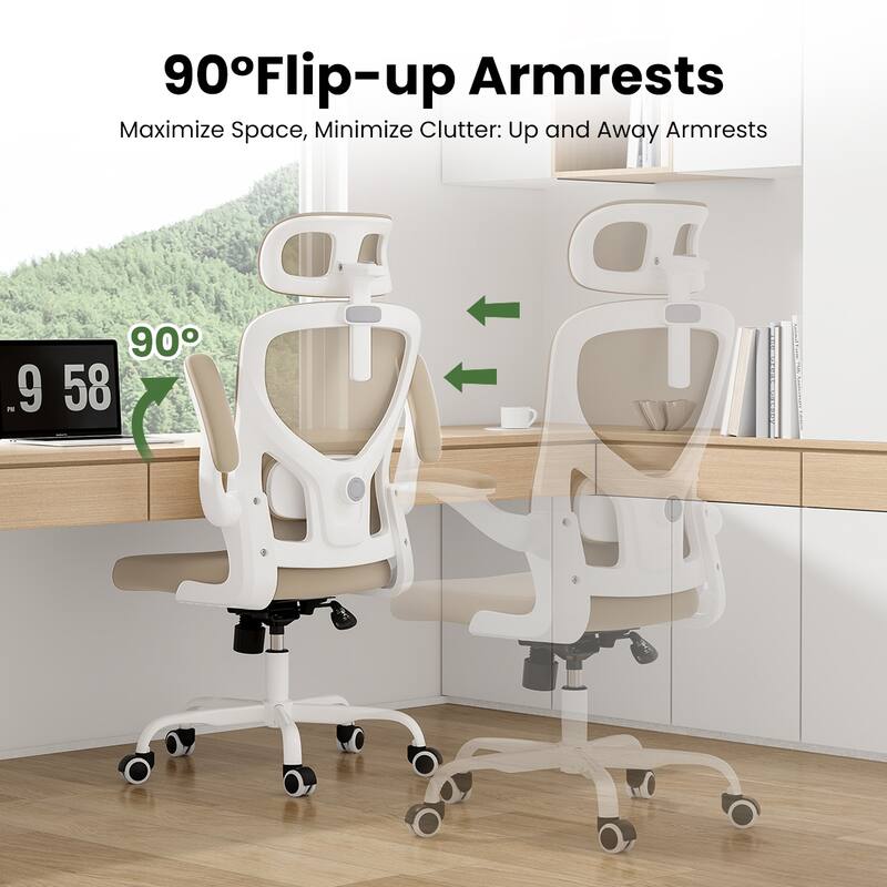 Ergonomic Office Chair With Headrest,High Back Computer Chair With Armrests And Adjustable Lumbar Support