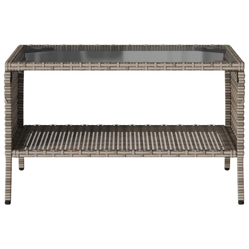 vidaXL Patio Sofa with Cushions Outdoor Seating Sectional Sofa Poly Rattan