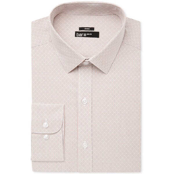 Bar Iii Mens Windowpane Button Up Dress Shirt. Opens flyout.