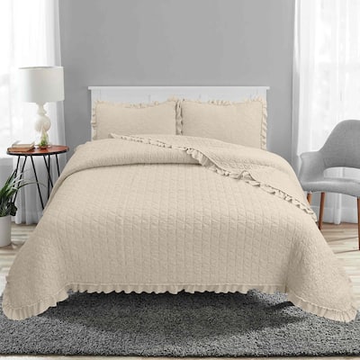 Avanti Linens Charlotte Ecru Twin Quilt Set