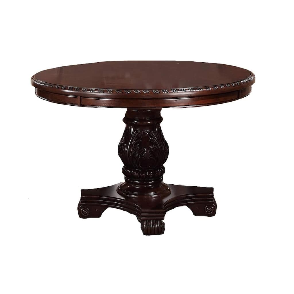 Majestic Formal Dining Room Table Brown 1pc Dining Table Only Pedestal Base Royal Round Table