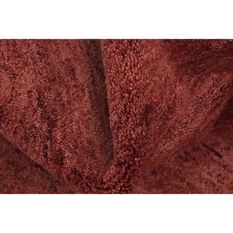 Hand Knotted Oriental 100% Wool Carpet Modern Solid Oranges & Rust Gabbeh Area Rug - 7' 11'' X 5' 6''