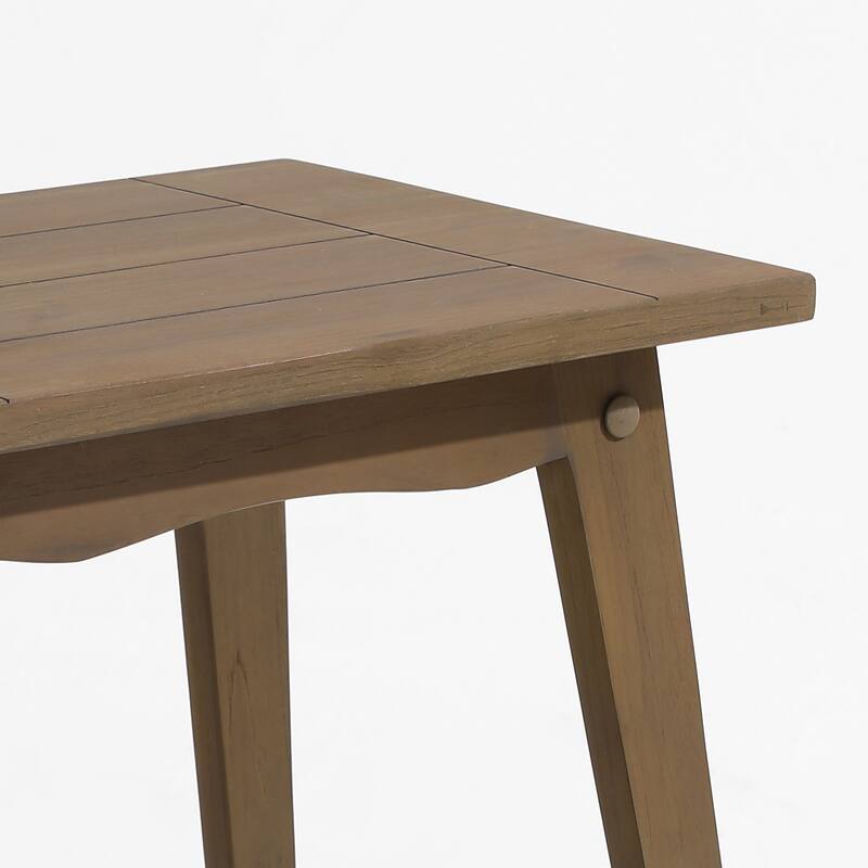 2-Piece Casual Teak Outdoor Patio Sofa Set with Side Table