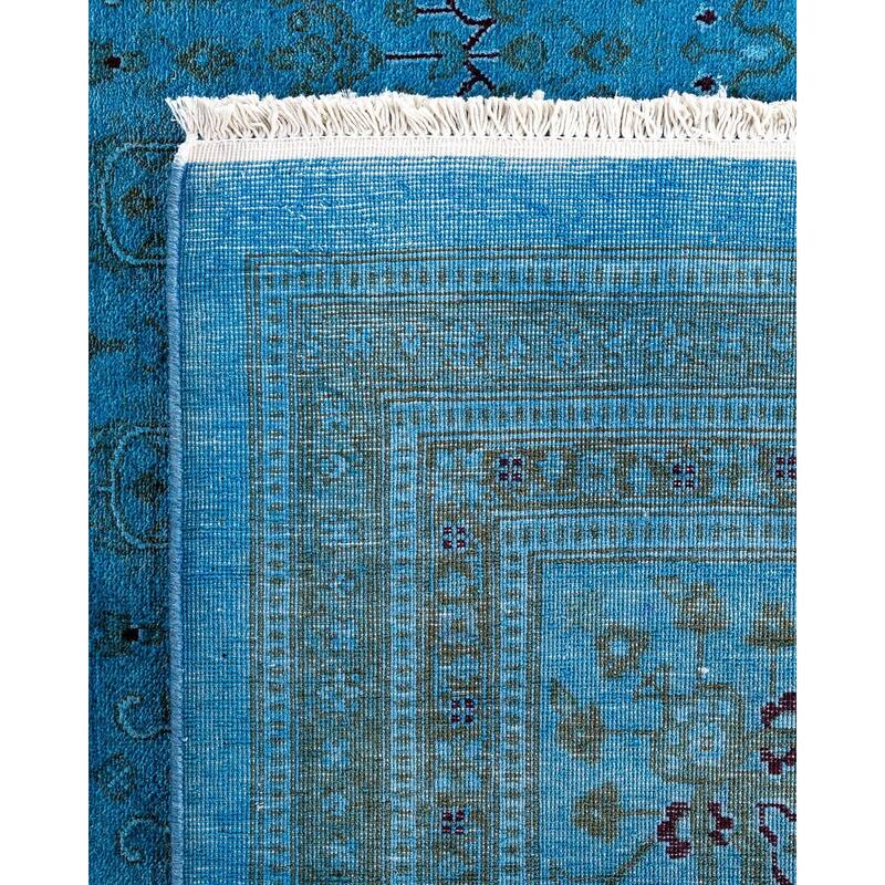 Fine Vibrance One-of-a-Kind Hand-Knotted Area Rug - Blue, 9' 0" x 11' 7" - 9' 0" x 11' 7"