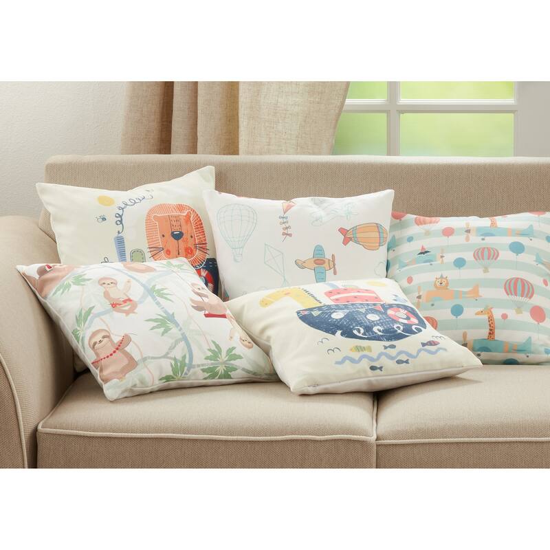 Airplanes and Balloons Design Throw Pillow