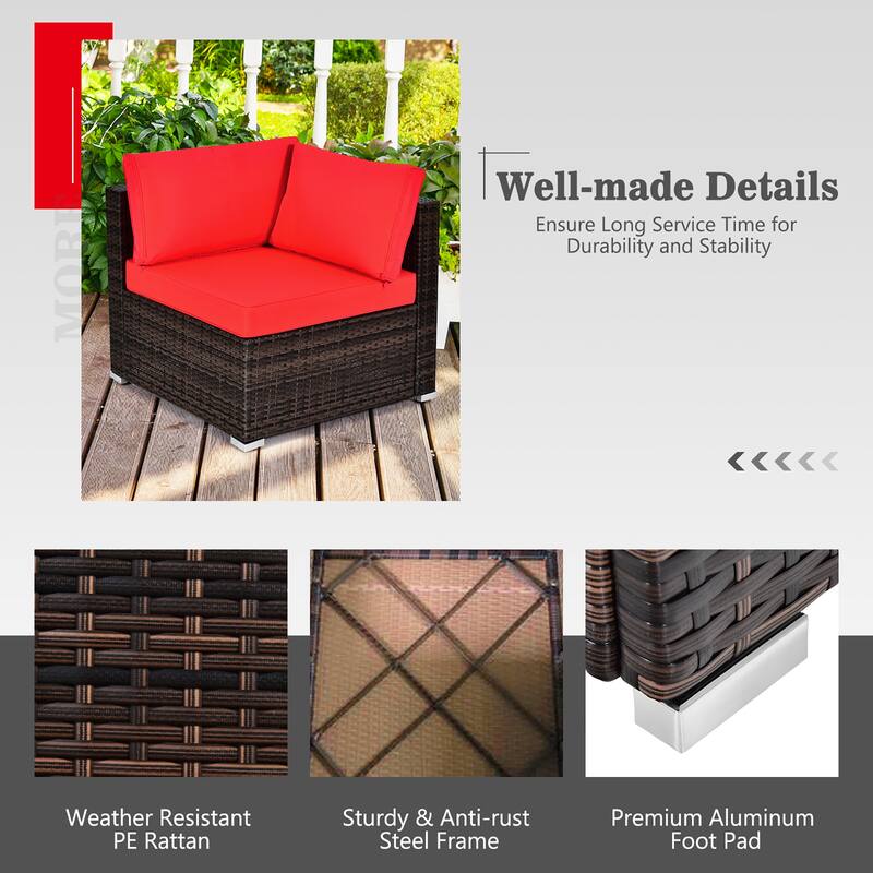Costway 7PCS Patio Rattan Furniture Set 30'' Fire Pit Table Cover - See Details