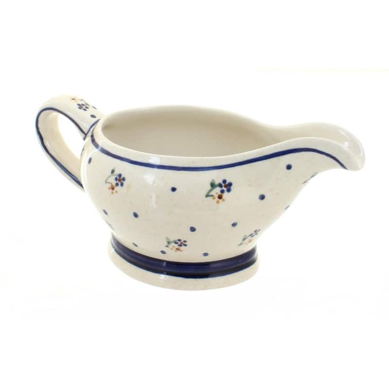 Blue Rose Polish Pottery 1258 Zaklady Gravy Boat - Country Meadow