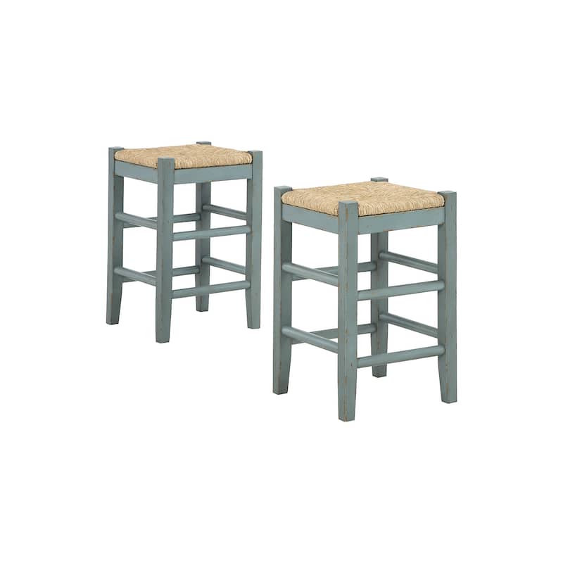 Ashley Furniture Mirimyn Teal Stool (Set of 2) - 15"W x 15"D x 24"H