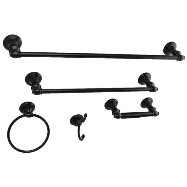 5-Piece Black Oil-Rubbed Bronze Bathroom Accessories Set