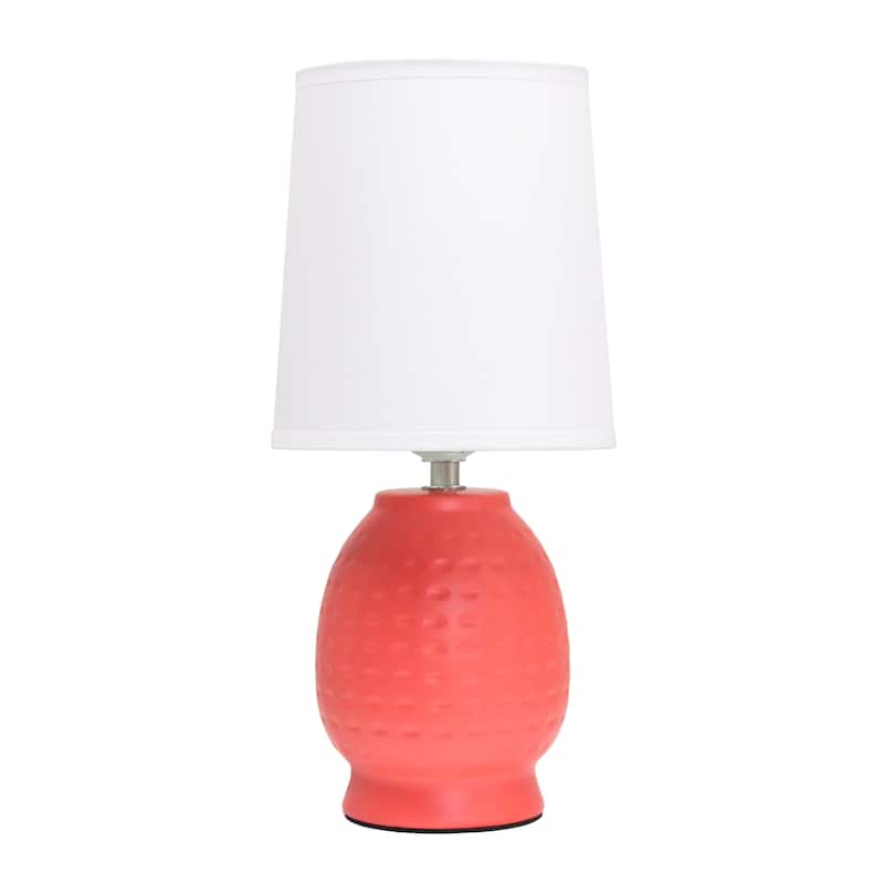 Ceramic Table Lamp with Fabric Shade for Small Spaces - 6 x 6 x 13 in. (L x W x H) - Orange