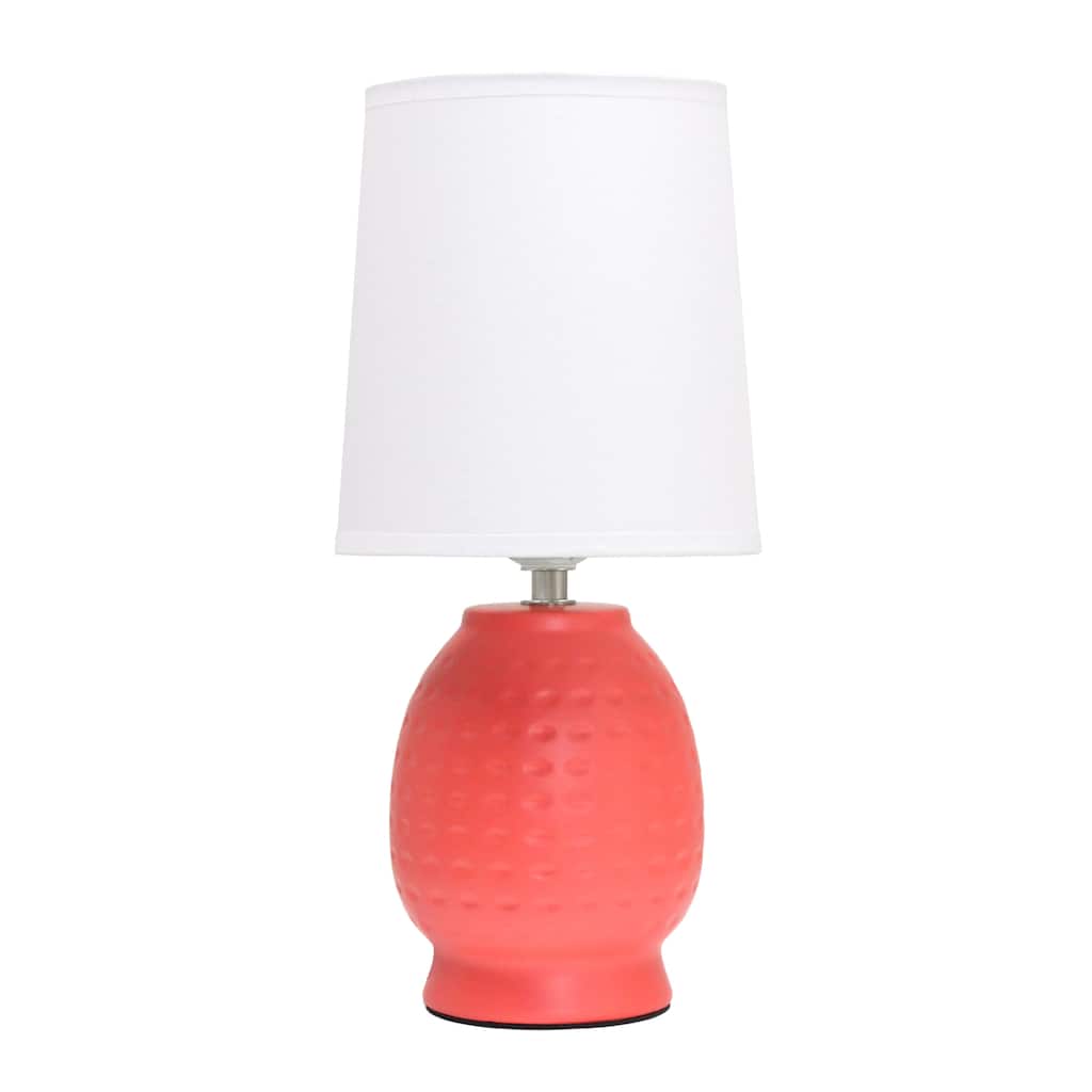 Ceramic Table Lamp with Fabric Shade for Small Spaces - 6 x 6 x 13 in. (L x W x H)