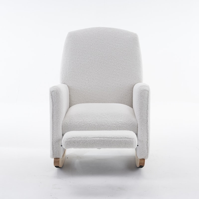 Fabric Nursery Rocking Chair With Adjustable Footrest