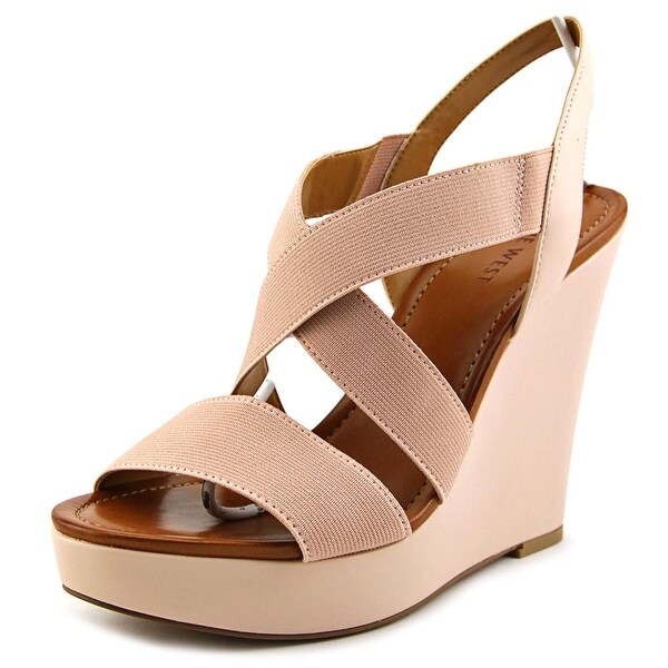 nine west nude wedges