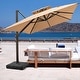 preview thumbnail 57 of 58, Pellebant 10 X 13 Feet Outdoor Cantilever Umbrella with Base Tan-WithBase