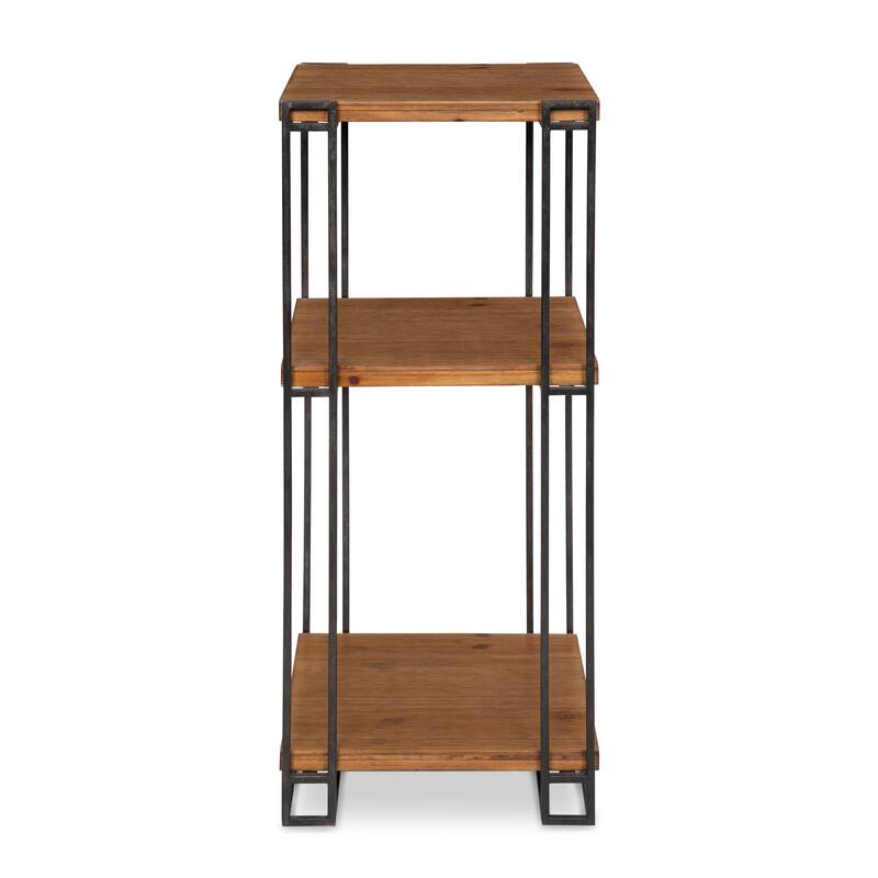 Kate and Laurel Lintz Wood and Metal Tea Table - 12x12x30