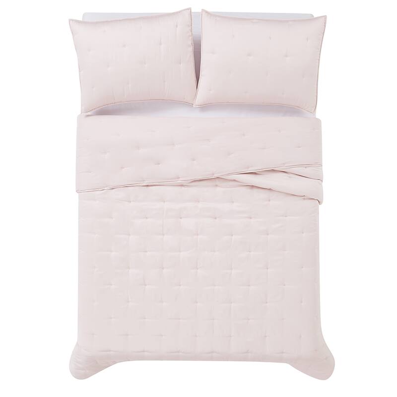Badgley Mischka Home Tufted Matte Satin Quilt Set