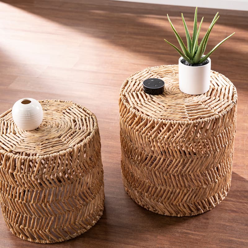 SEI Furniture Davie Natural Woven Fiber Nesting Tables (Set of 2)