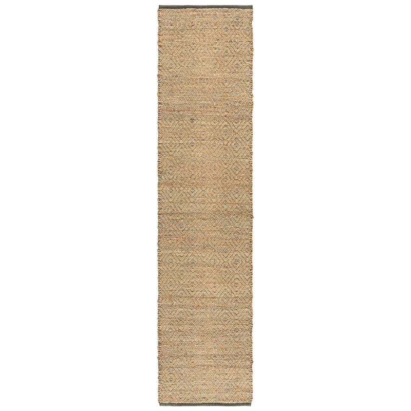 SAFAVIEH Handmade Natural Fiber Felita Jute & Cotton Rug - Natural/Green - 2' x 9' Runner